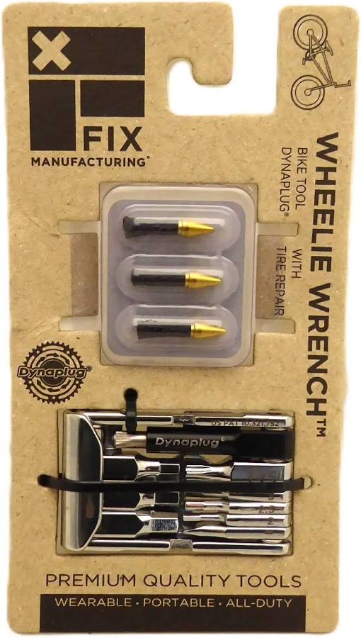 Fix Manufacturing Wheelie Wrench X Herramienta Plegable con Dynaplug, Plateado